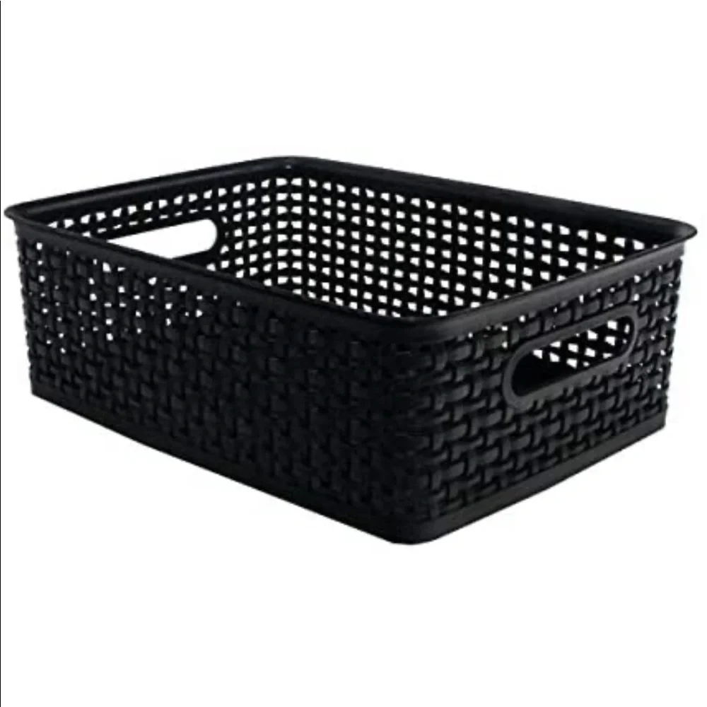 NWT Advantus Weave Design Plastic Medium Bin, 13.75
